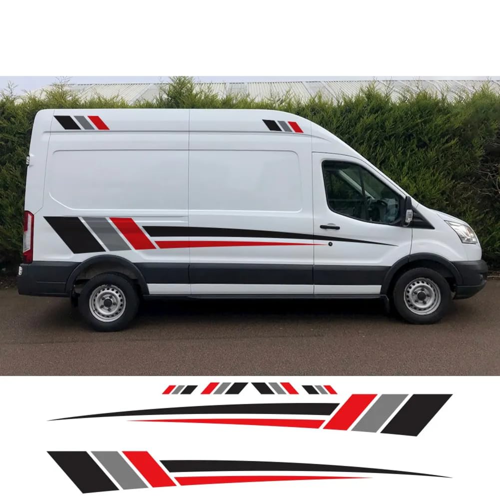 Karosserie-Seitenaufkleber, für F=ord Transit MK8 2013–2017, grafische Streifen, Wohnmobil-Grafiken, Sport-Vinyl-Aufkleber, Tuning-Zubehör von FRALHQFL