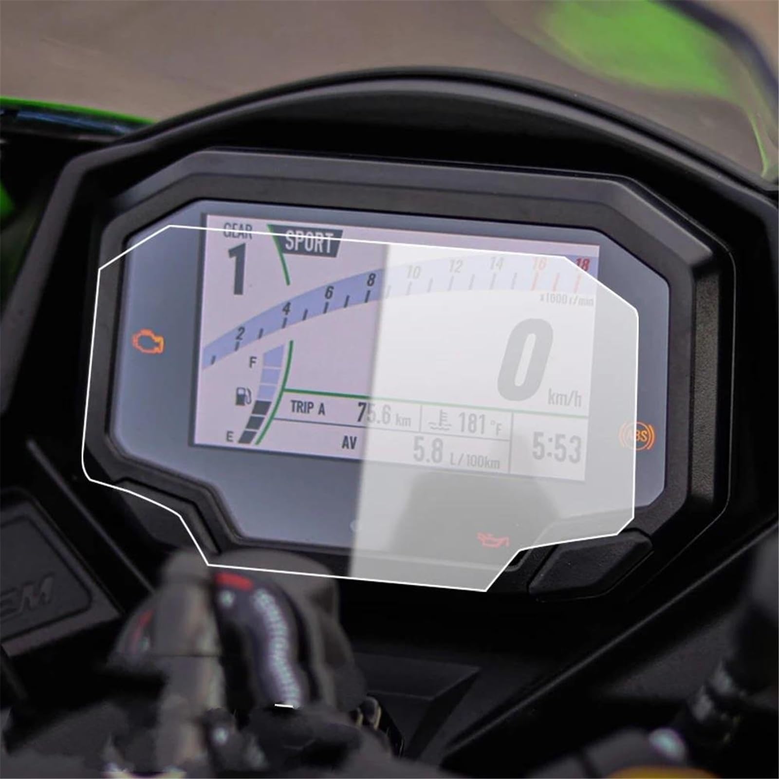 Motorrad Cluster Kratzschutzfolie Für Kawasaki ZX-6R 2024+ ZX-10R 2021+ Motorrad Instrument Film ZX 6R Zubehör Scratch Cluster Screen Dashboard Schutz(X1) von FRDUIEW