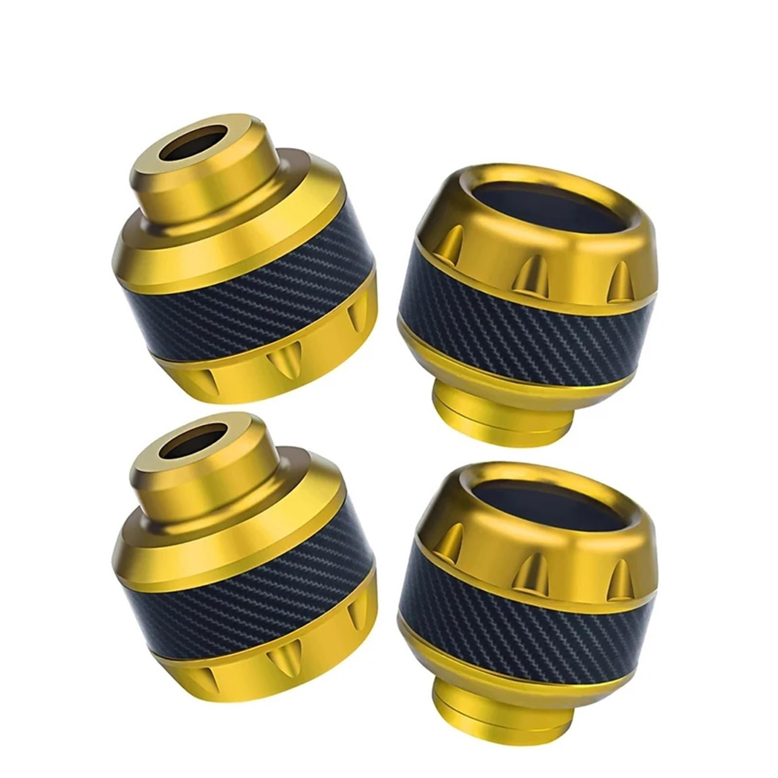 Motorrad-Sturzschutz 2/4Pcs Aluminium Legierung Motorrad Crash-Schutz Roller Rad Gabel Rahmen Fallende Schutz Pads Sliders Moto Außen(4Pcs Gold) von FRDUIEW