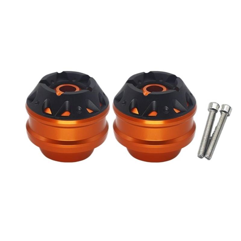 Motorrad-Sturzschutz Für MT-09 MT09 FZ09 FJ09 XSR900 17-2024 Motorrad Vorne Hinterrad Gabel Achse Sliders Kappe Crash Protector Pad Zubehör Mt-09(Front Orange) von FRDUIEW