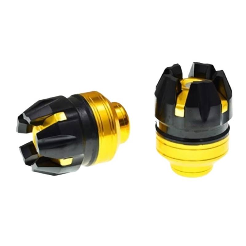 Motorrad-Sturzschutz Für Motorrad Roller E-Bike Aluminium 1 Paar Universal Vorderradaufhängung Schutz Cup Rahmen Slider Fallschutz(Golden-2pcs) von FRDUIEW