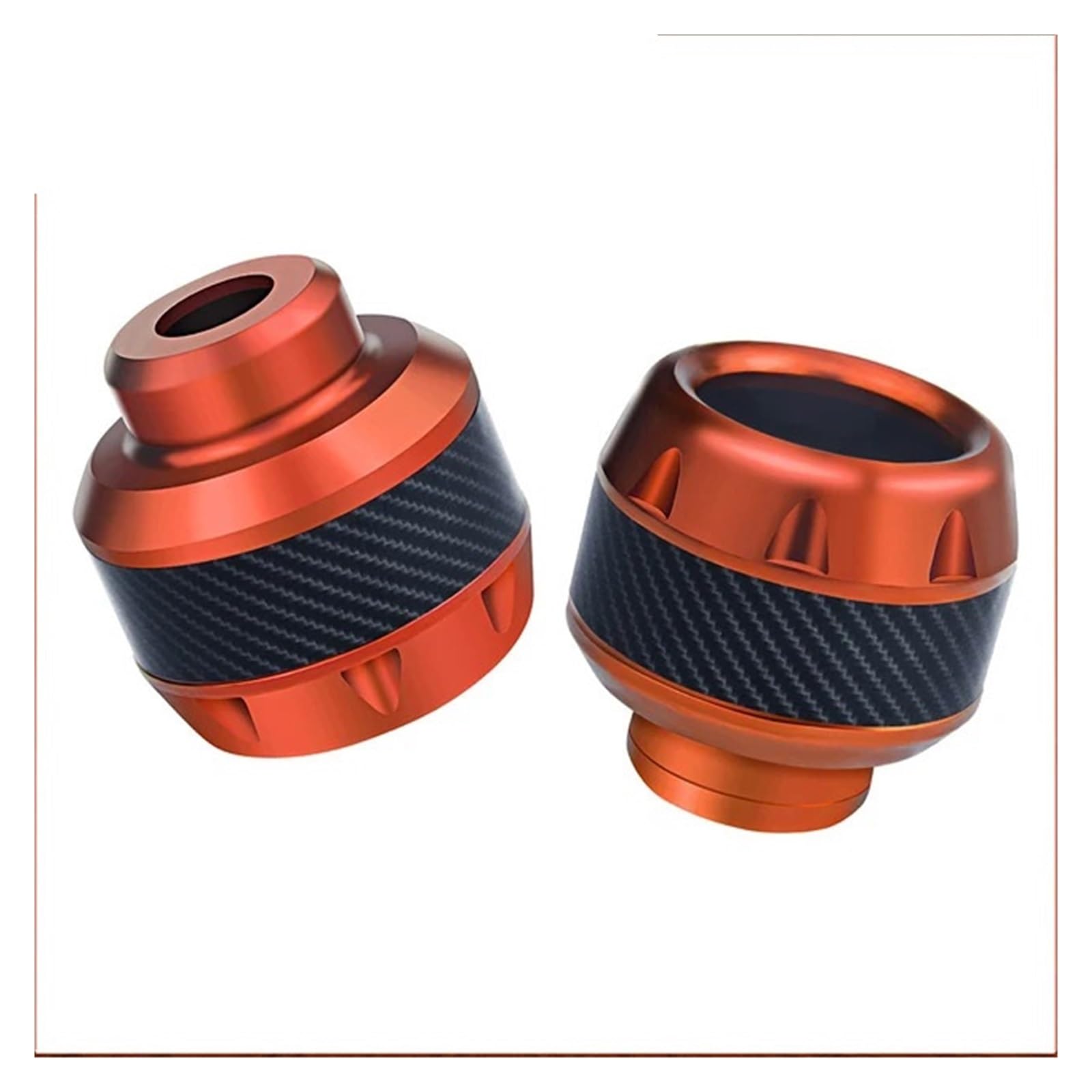 Motorrad-Sturzschutz Universal Motorrad Rahmen Slider Aluminium Legierung Gabel Tasse Fallen Zerquetschen Schutz Carbon Faser Für Motorrad Roller(Orange) von FRDUIEW