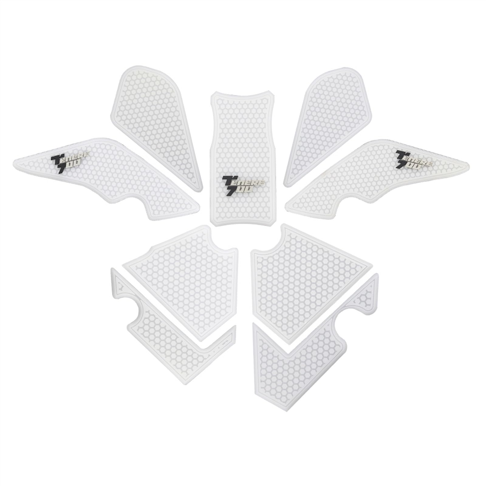 Tank Pads Motorrad rutschfeste Seite Kraftstofftank Aufkleber Wasserdicht Pad Gummi Aufkleber FÜR Tenere 700 T700 XTZ 700 XTZ 690 2019 2020(White - A) von FRDUIEW