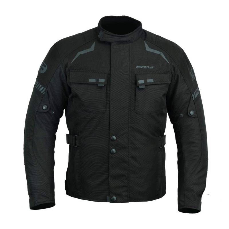 Freeday C-100 Motorradjacke für Herren, Winterjacke 5XL Schwarz von FREEDAY