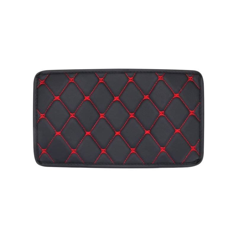 Auto-Armlehnen-Organizer 1 Stück Auto-Armlehnenbox-Pad für dauerhafte Abnutzung, Abdeckung für Mittelkonsolenbox, Armlehnenmatte für Auto, Auto, SUV, Kissenbezug, Innenausstattung(Black-red thread) von FREERAY