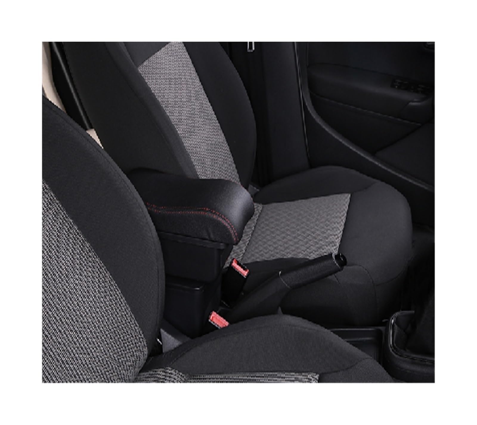 Auto-Armlehnen-Organizer Armlehnenbox Auto-Armlehnenbox Dedizierter Multifunktions-USB für Toyota für Yaris Hybrid 2015 2016 2017 2018 2019 2020 2021(A2,Black red) von FREERAY