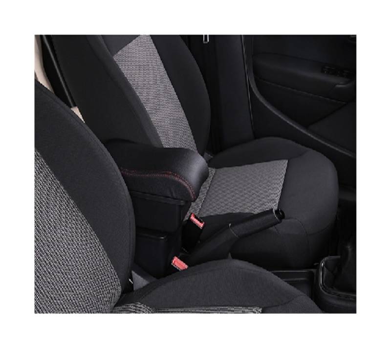 Auto-Armlehnen-Organizer Auto Armlehne Box für Toyota Etios Aygo BJ Auto Zubehör Armlehne Box Auto Armlehne Box Gewidmet USB(A2,Black red) von FREERAY