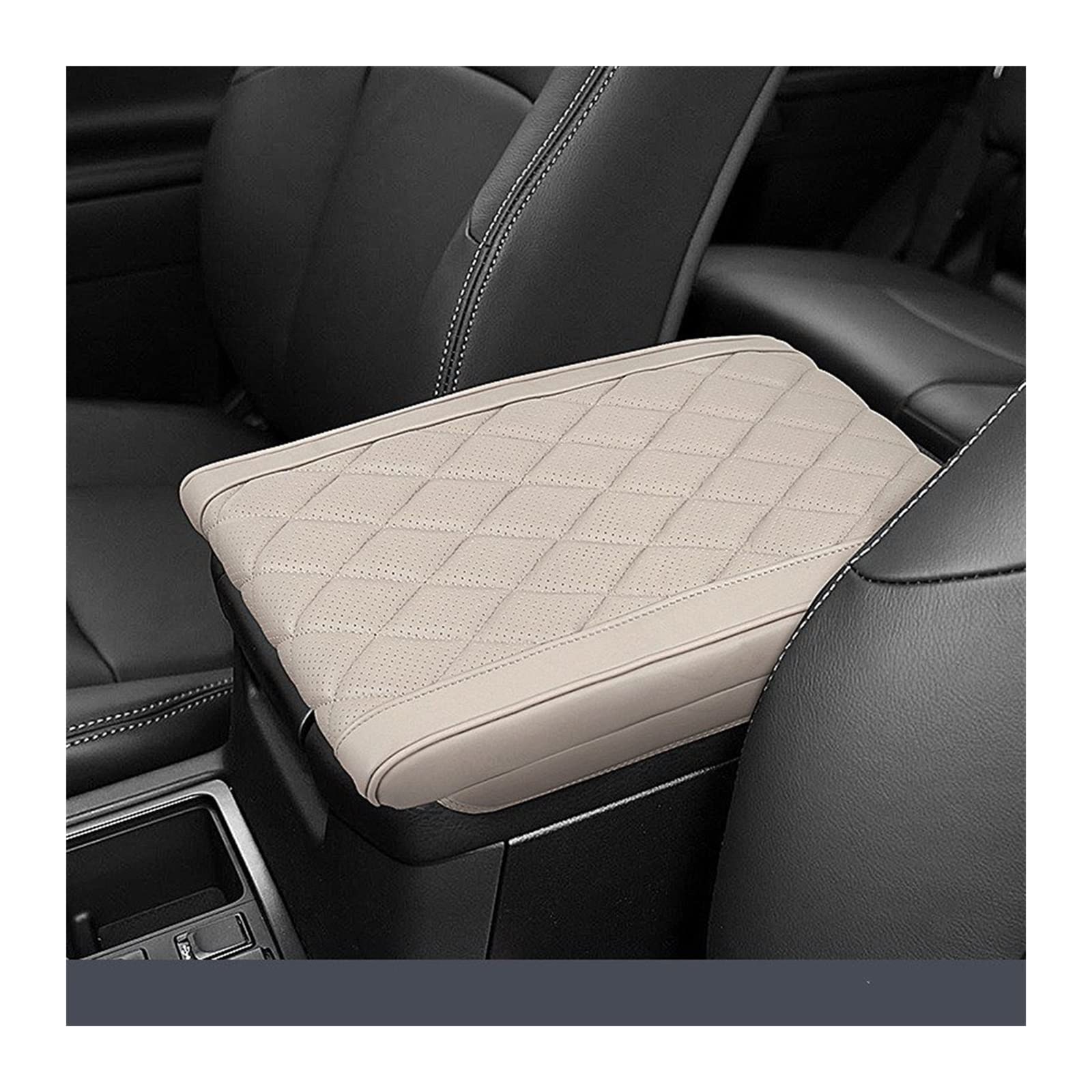 Auto-Armlehnen-Organizer Auto Armlehne Pad Center Konsole Abdeckung Kopf Schicht Rindsleder Center Armlehne Box Kissen für Toyota Prado 2003-2021(2) von FREERAY