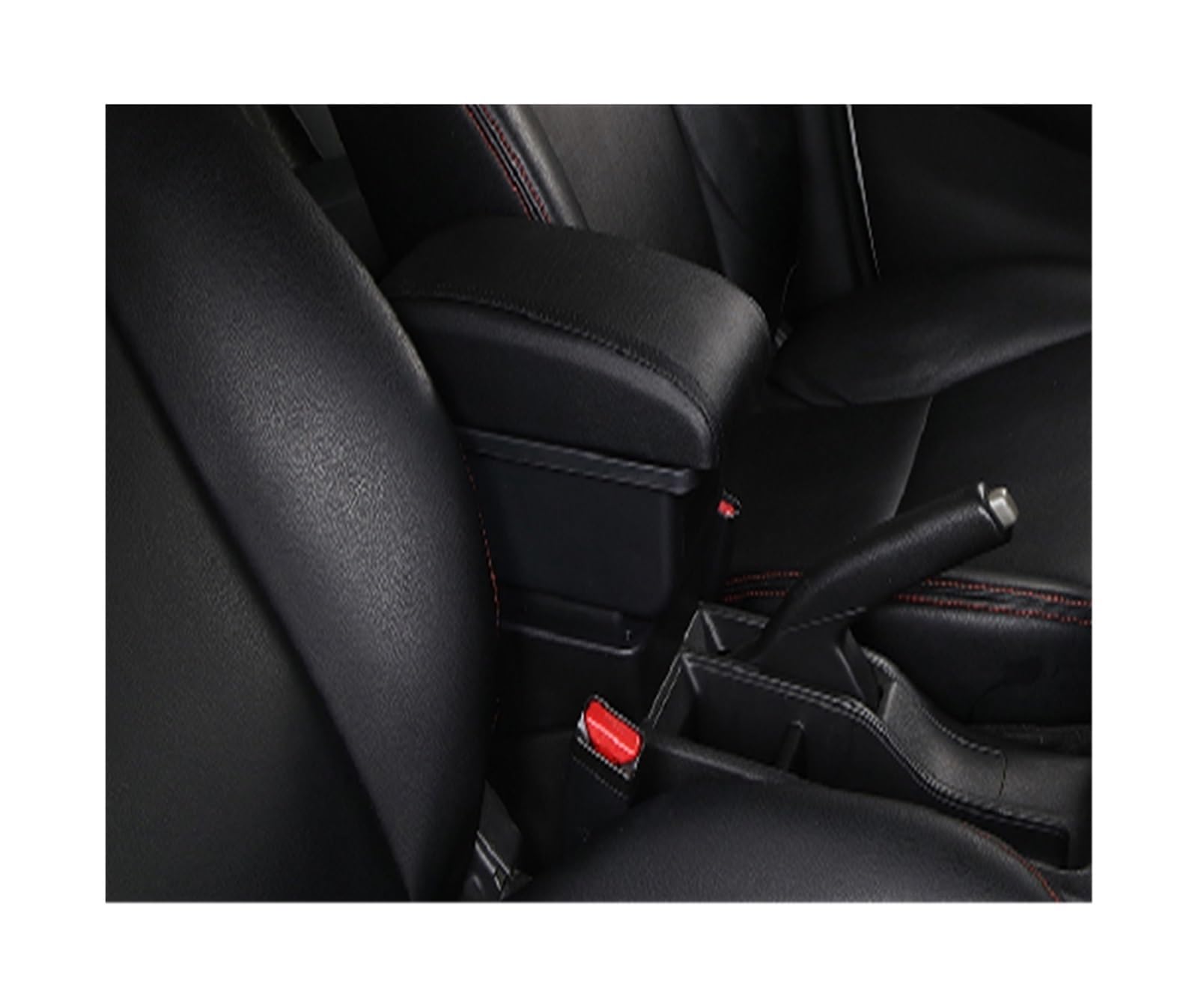 Auto-Armlehnen-Organizer Auto-Armlehnenbox für mit multifunktionaler Unterstützung, PU-Weichkissen, Innenausstattung, Nachrüstteile, USB für Suzuki Ignis 2005-2022(B3 Black white 3USB) von FREERAY