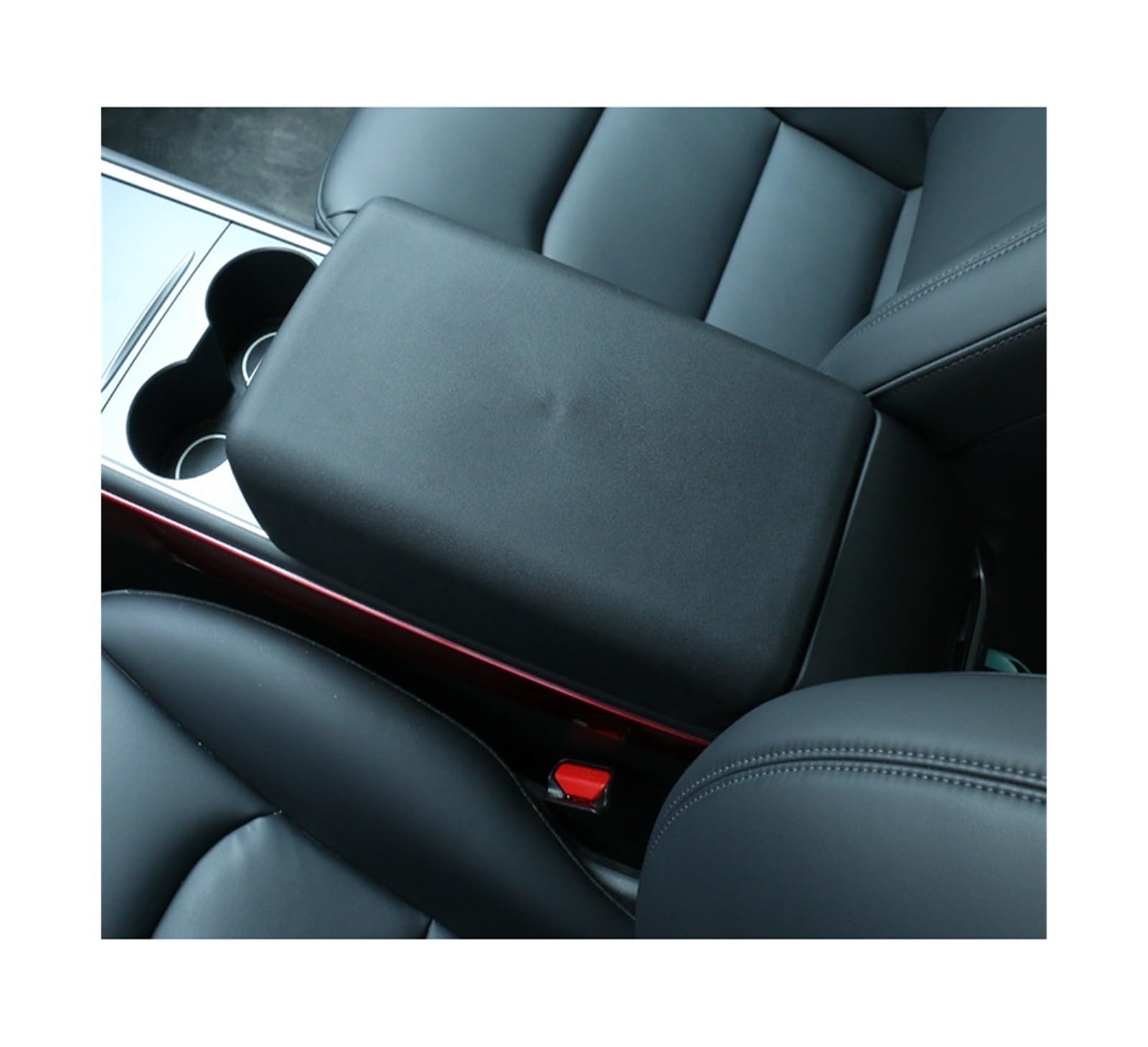 Auto-Armlehnen-Organizer Auto Center Console Armlehne Deckel Auto Zentrale Armlehne Box Pad Abdeckung Latch für Tesla für Modell 3 Y(Schwarz) von FREERAY