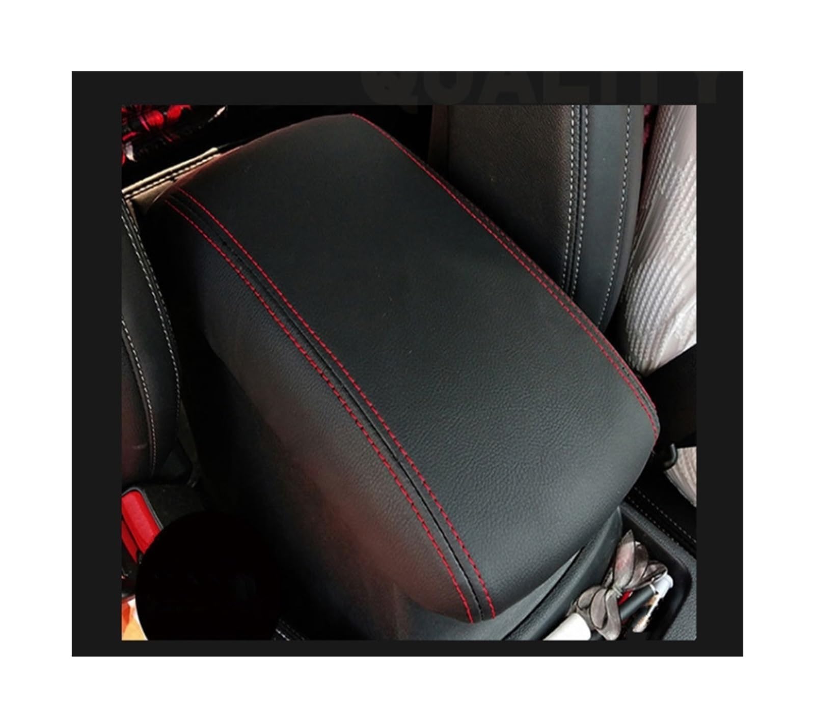 Auto-Armlehnen-Organizer Für Kia für Sportage 3 2011-2015 Zubehör Auto Armlehne Abdeckung Fall Fahrzeug Center Konsole Armlehne für Sitz Box Pad(Rot) von FREERAY