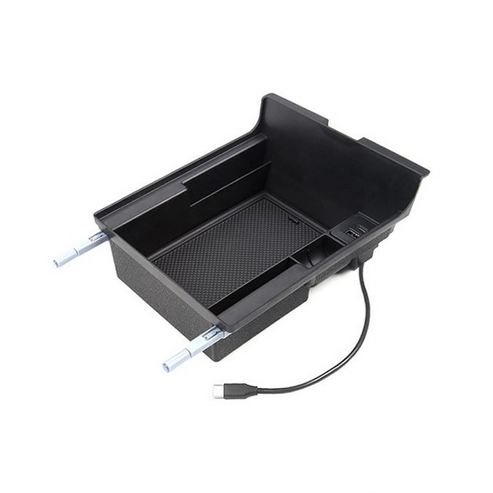 Auto-Armlehnen-Organizer Für Tesla für Modell 3 für Modell Y 2021 2022 Auto Zentrale Lagerung Box Für mit USB Typ-C Port Design Armlehne Center Box Auto Container(Silicone Cushion) von FREERAY