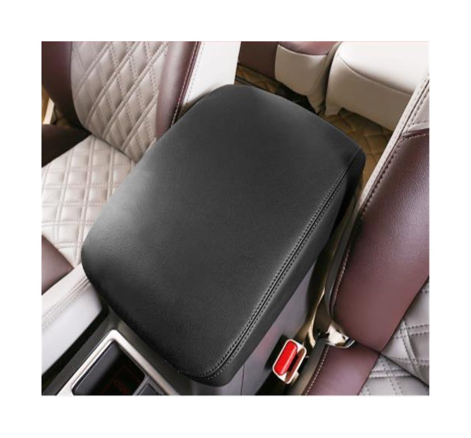 Auto-Armlehnen-Organizer Für Toyota für Land für Cruiser Prado 2010-2021 Mikrofaser Leder Center Armlehne Abdeckung Auto Innen(Black 2) von FREERAY