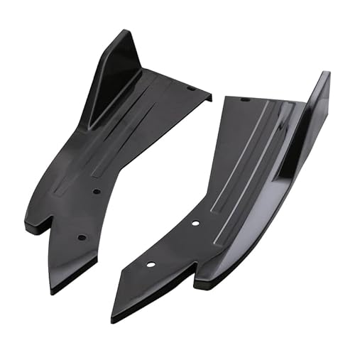 Kotflügel für Autos EIN Paar Universal-Auto-Schmutzfänger, Heckstoßstangenlippe, Fiber Winglet, Seitenschweller, Spoiler, Flügelverkleidung, Splitter-Stoßstange(Bright Black) von FREERAY