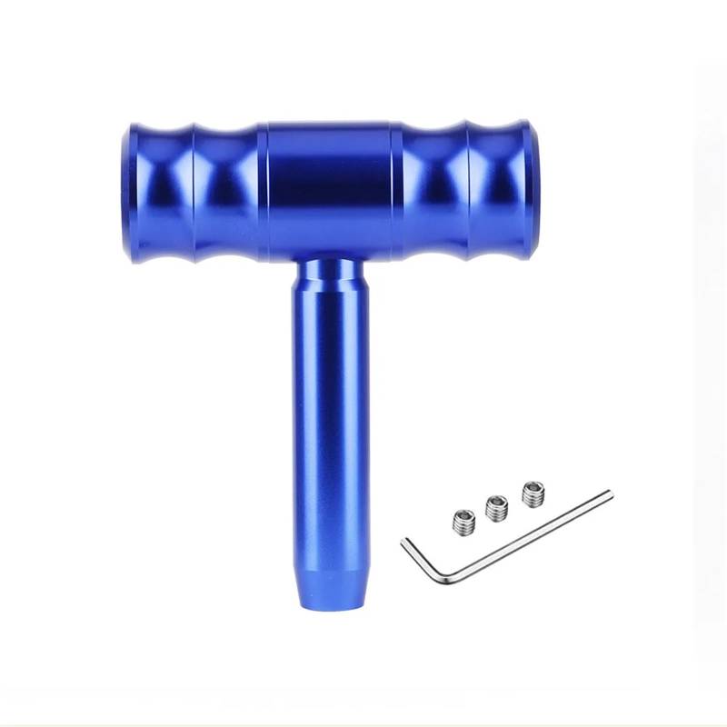 Rückspiegelabdeckung Kappe Universal Auto Auto T Form Flugzeug Joystick Schaltknauf 114mm Aluminium Legierung Schalthebel Schalthebel Stick Hebel Kopf(Blau) von FREERAY