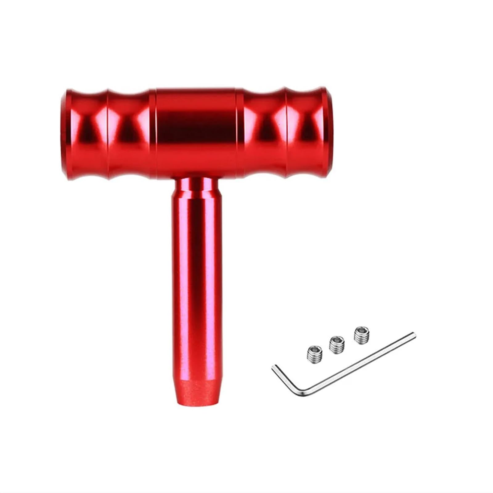 Rückspiegelabdeckung Kappe Universal Auto Auto T Form Flugzeug Joystick Schaltknauf 114mm Aluminium Legierung Schalthebel Schalthebel Stick Hebel Kopf(Rot) von FREERAY