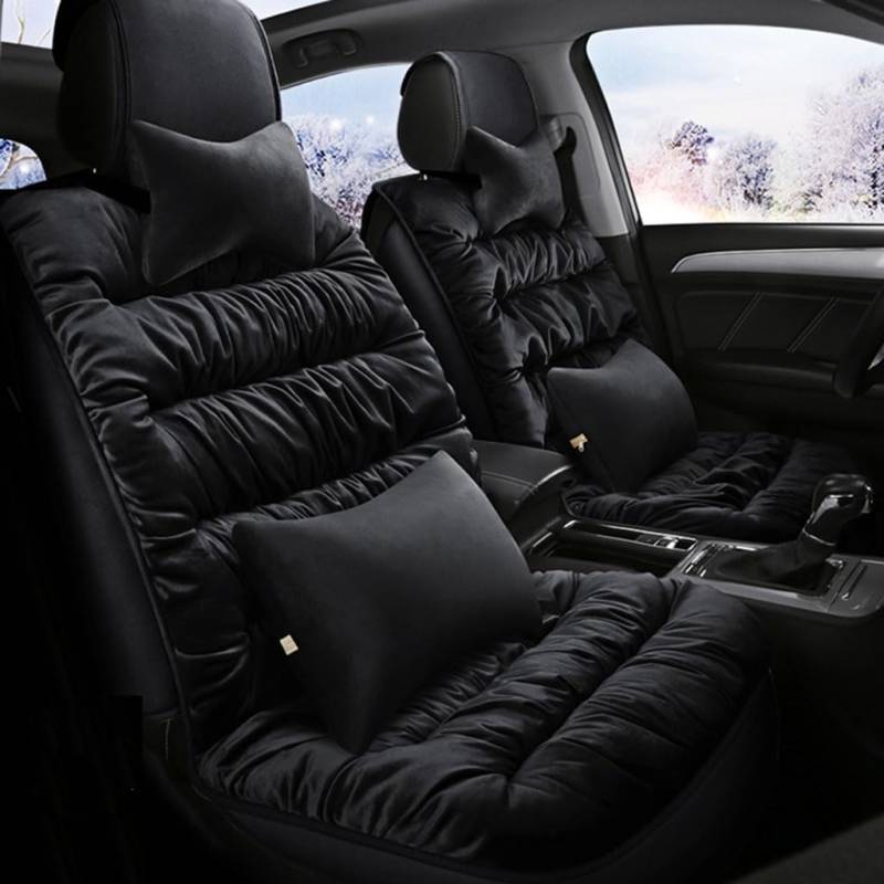 FREWSCN Auto Sitzbezüge Vorne Hinten für Mitsubishi Outlander（5seats） 2013-2016,Komplettset Sitzbezüge Set Atmungsaktiver Winter Warm Sitzschutz Zubehör,A6-Black von FREWSCN