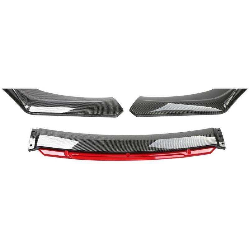 Frontstoßstangenlippe für Alfa Romeo Mito 2008-2019,Seitenlippensplitter Spoiler Diffusor Canard Splitter Körper Kit Protector Zubehör,A2-Carbon Fiber red von FREWSCN