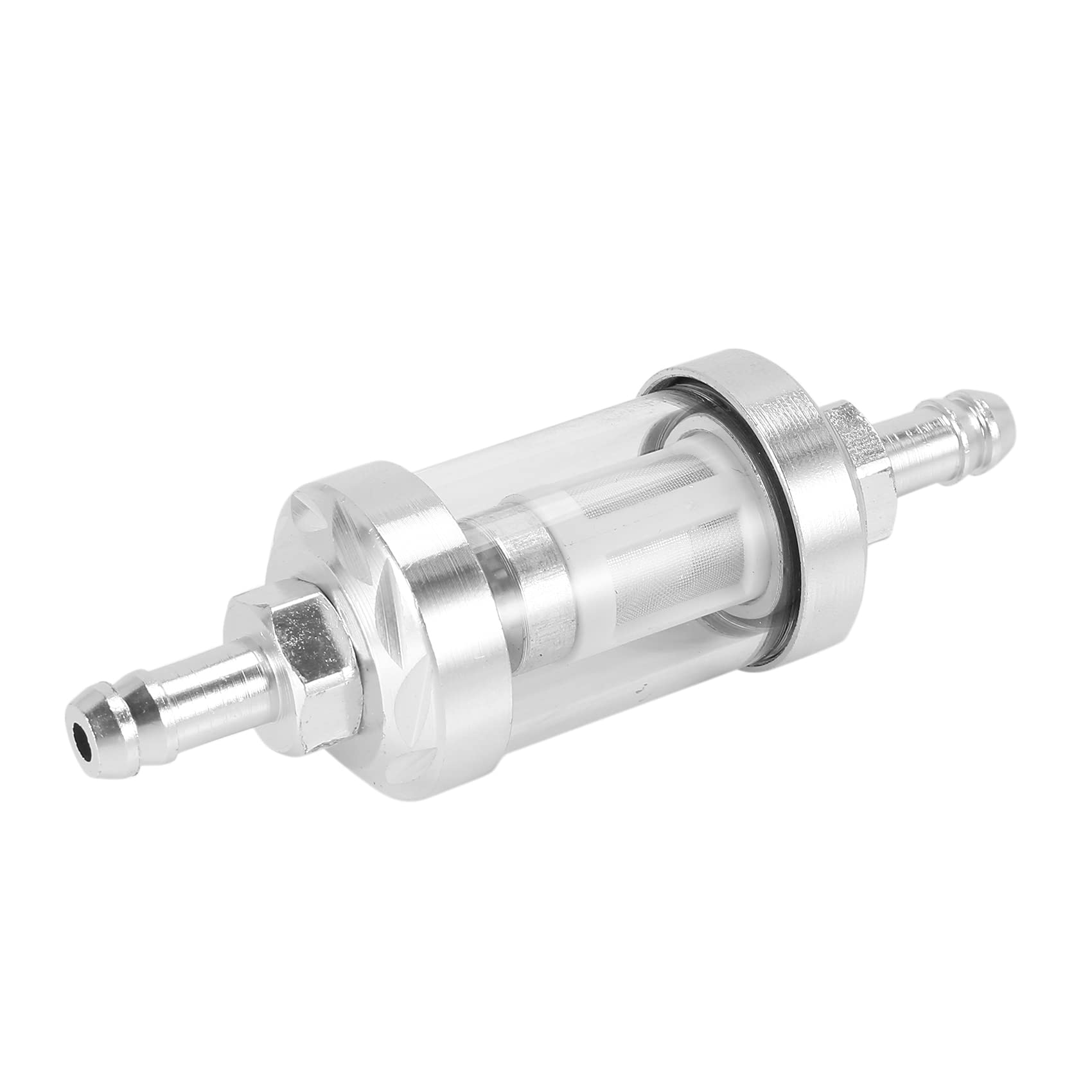 FRGMNT Universal-Benzinfilter für Benzinmotor aus verchromtem Glas, Benzin, 5/16 , 8 mm, Silber für Motorräder von FRGMNT