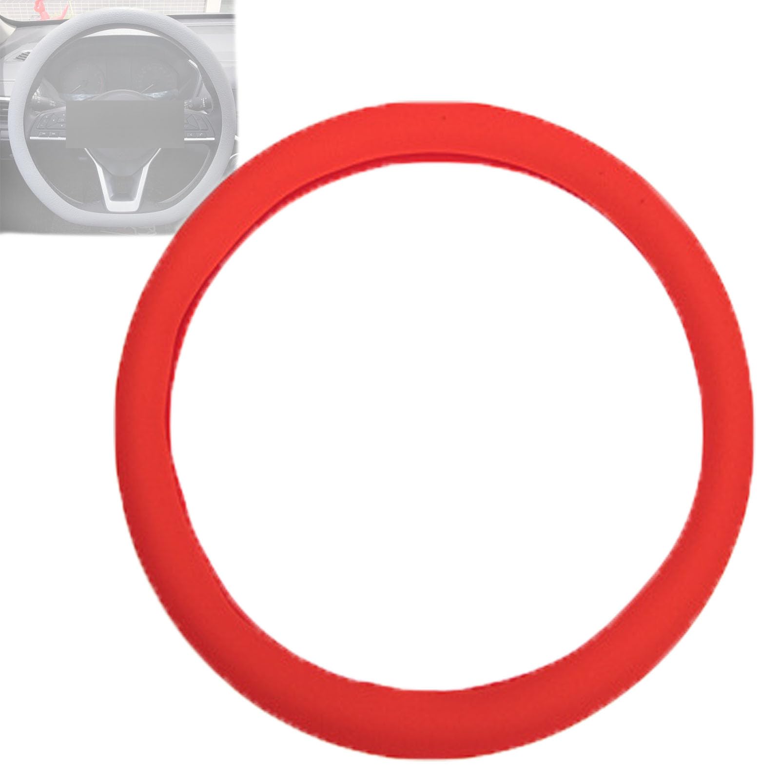 Coole rutschfeste Silikon-Lenkradschutz, Universal 32-40 cm rutschfeste Silikon-Auto-Lenkradabdeckung, weiche rutschfeste elastische Auto-Lenkrad-Schutzhülle (Rot) von FROGTEST