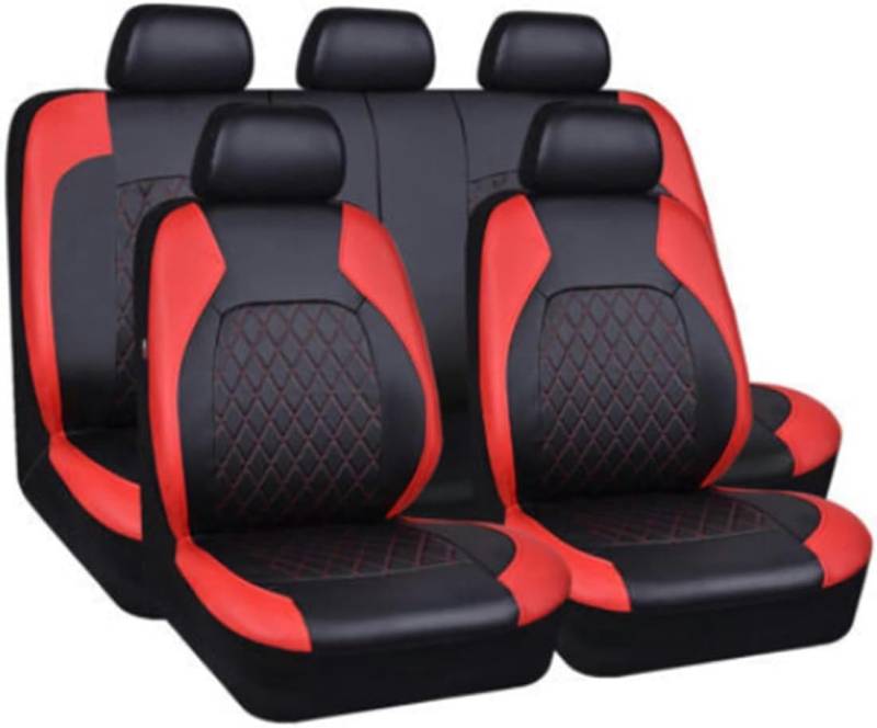 FROON Sitzbezüge Auto Autositzbezüge Universal Set für Audi A1 A4 A5 A6 A7 Q2 Q3 Q4 e-tron Q5 Q6 Q7 Q8 e-tron A6 allroad Quattro Auto Zubehör,Schwarz Rot von FROON