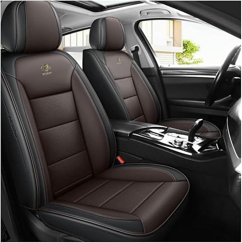 FROON Sitzbezüge Auto Autositzbezüge Universal Set für Kia Ceed Sportage Soul Rio Cerato Sportage Rio 3 Carnival Maxima Picanto Optima Shuma K2 K3 K4 K5 Auto Zubehör,Schwarze Kaffeefarbe von FROON