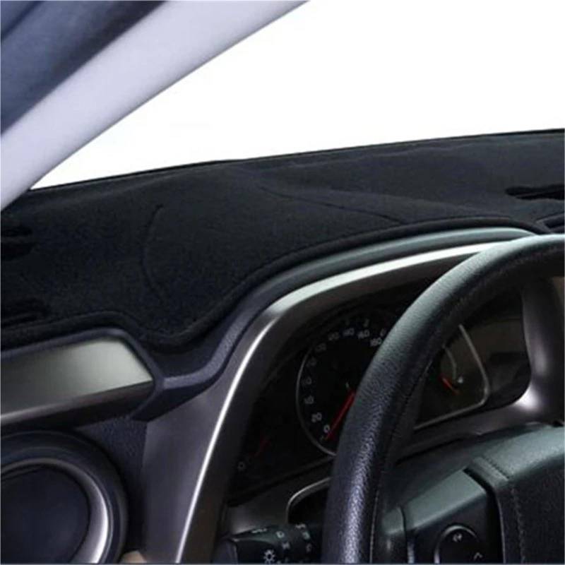 Armaturenbrettabdeckung Matte Für Jazz Für Fit 3RD Für Generation 2014 2015 2016 2017 2018 Auto Dashboard Abdeckung Dash Matte Non-slip Rechte Sonne Schatten Teppich Dashmat Mat(Schwarz) von FRVVPL