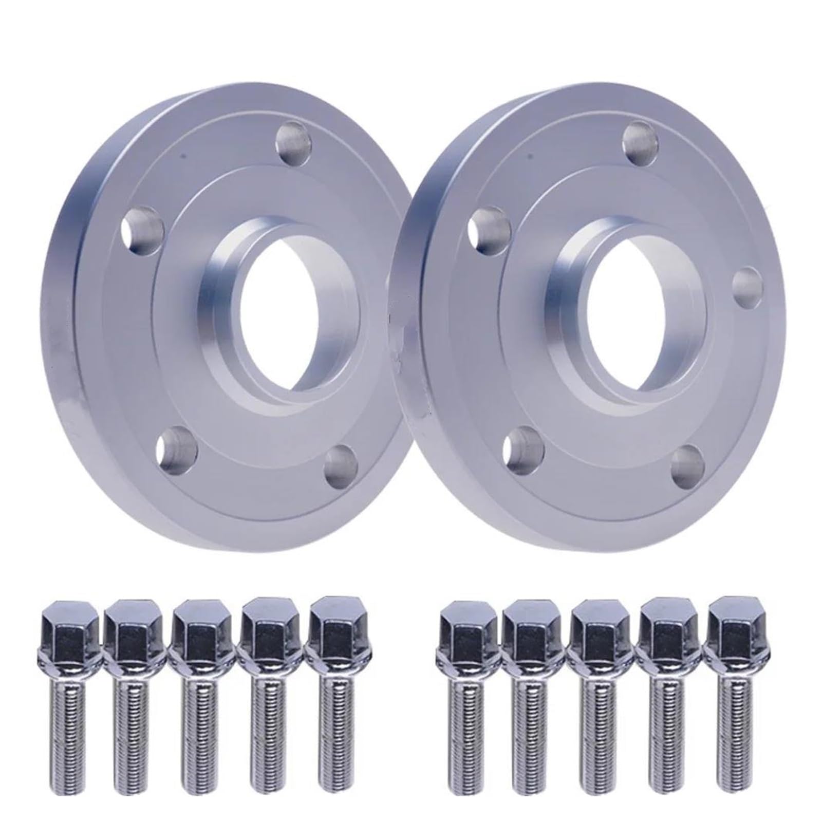 Auto Distanzscheiben Spurverbreiterungen 2 Stück Für Geschmiedet Aluminium Legierung Spurverbreiterungen 5x112 CB 66,6mm Felgen Adapter(20mm-Silver) von FRVVPL