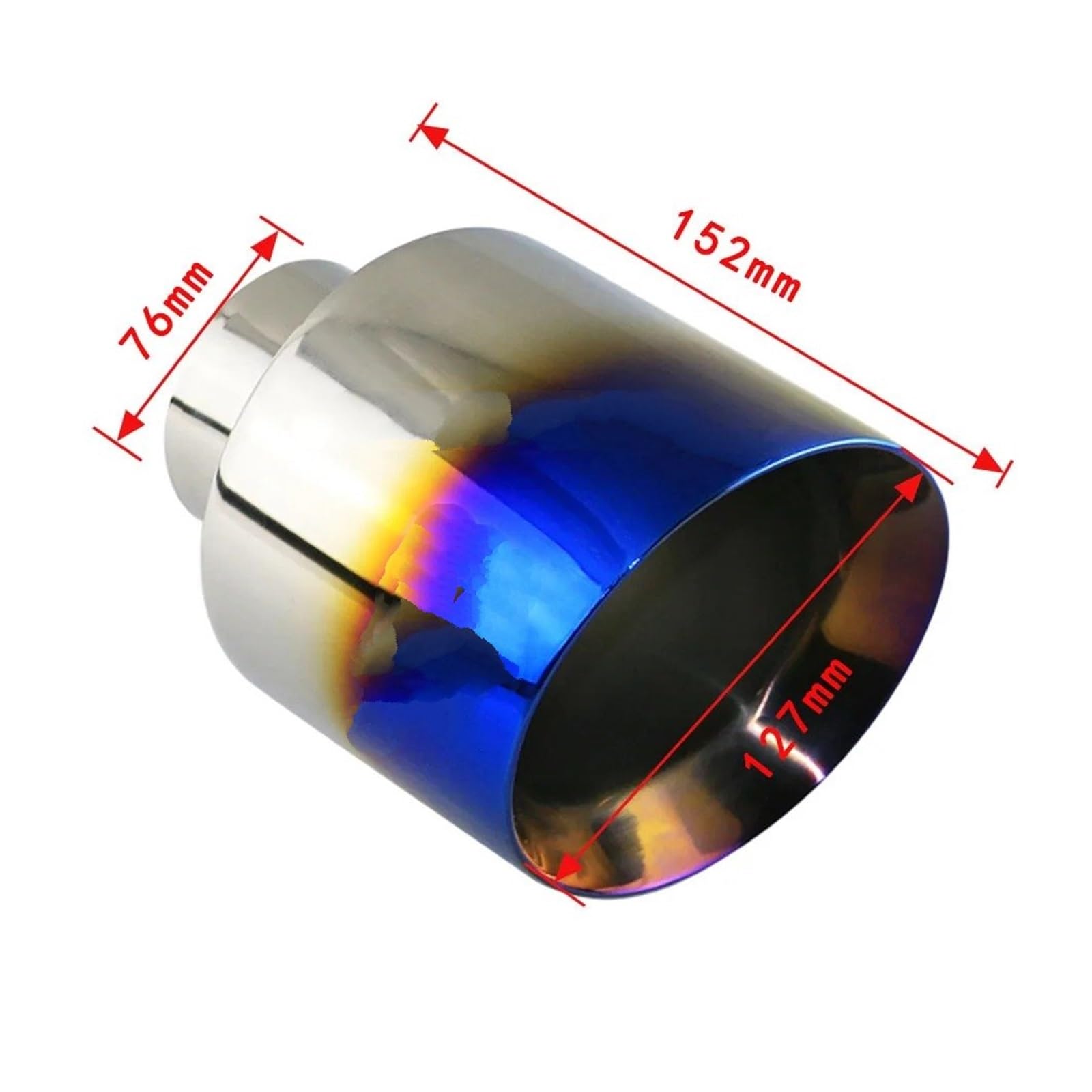 Auto-Endrohre Autoauspuff-Endrohr-Schnittstelle 63 Mm 76 Mm Schräger Ovaler Auslass 127 Mm Universal-Autoschalldämpfer-Endrohrdüse Aus Edelstahl Auspuffblende(C 76mm) von FRVVPL