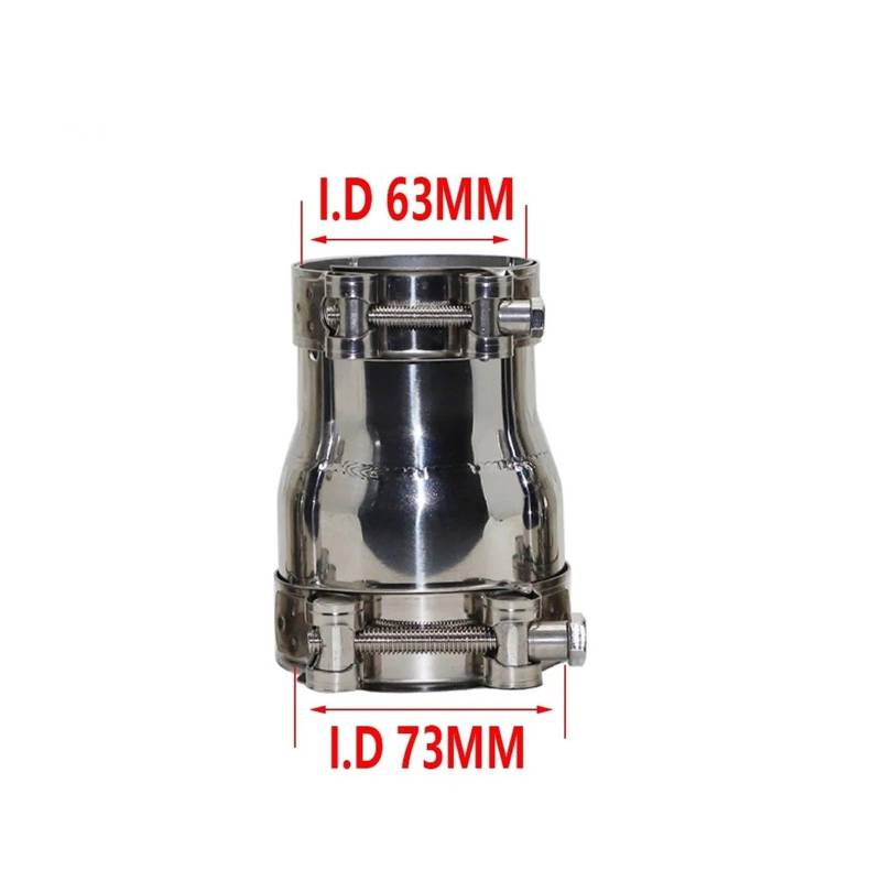 Auto-Endrohre Größe 54 MM Bis 77 MM Universal Edelstahl Reduzieradapter Autozubehör Motorrad Auspuffrohr Schalldämpfer Pipeline Geschweißtes Rohr Auspuffblende(I.D 63MM-73MM) von FRVVPL