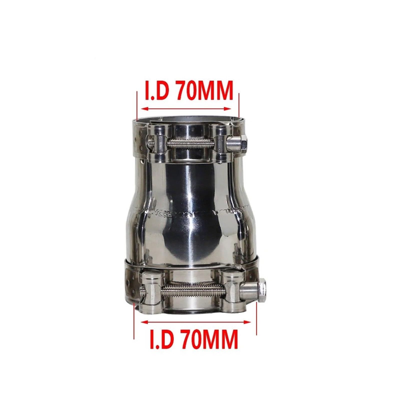 Auto-Endrohre Größe 54 MM Bis 77 MM Universal Edelstahl Reduzieradapter Autozubehör Motorrad Auspuffrohr Schalldämpfer Pipeline Geschweißtes Rohr Auspuffblende(I.D 70MM-70MM) von FRVVPL