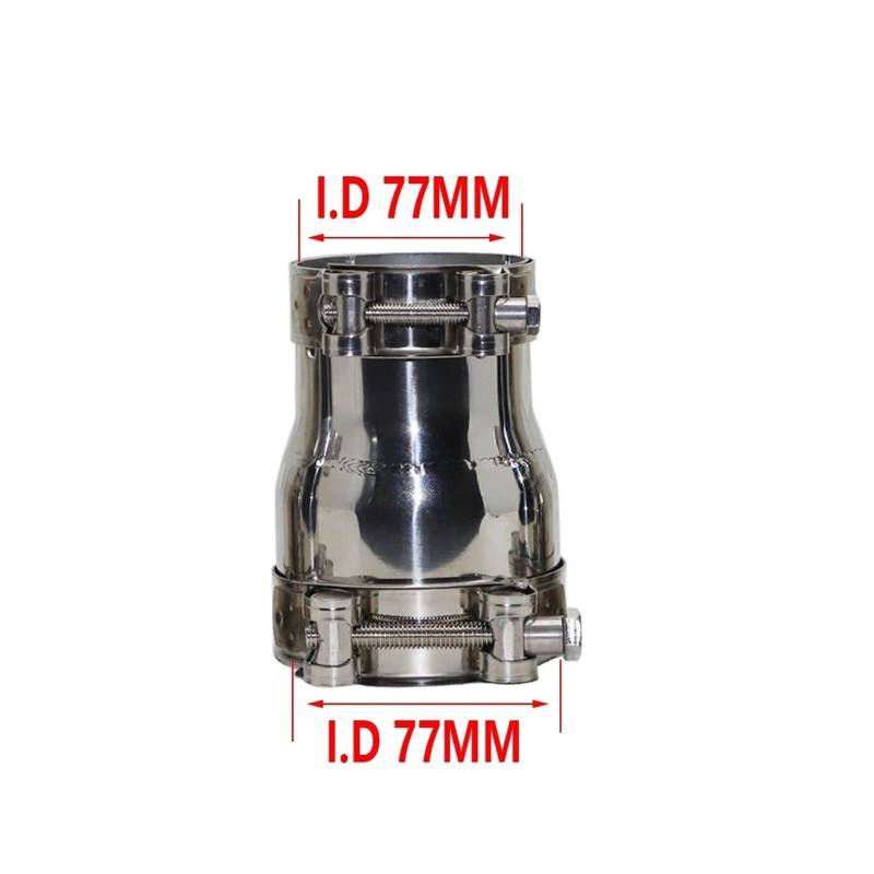 Auto-Endrohre Größe 54 MM Bis 77 MM Universal Edelstahl Reduzieradapter Autozubehör Motorrad Auspuffrohr Schalldämpfer Pipeline Geschweißtes Rohr Auspuffblende(I.D 77MM-77MM) von FRVVPL