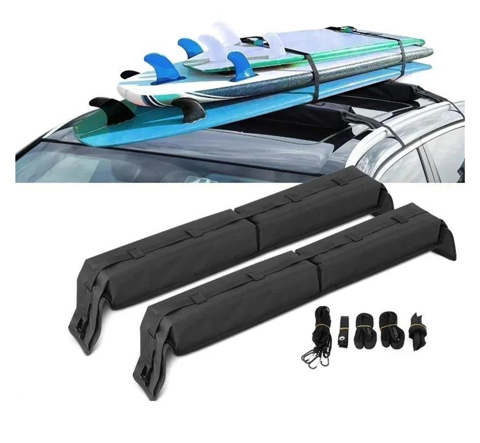 Auto Relingträger Universal Auto Dach Gepäck Soft Rack Pads Für Kajak Sup Paddleboard Kanu Snowboard Auto Dachträger von FRVVPL