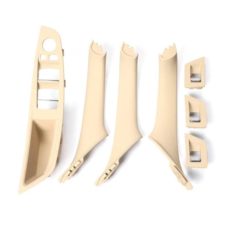 Auto Türgriff Innen Türgriff Innen Abdeckung 7Pcs Für 5 Series F10 F18 2010 2011 2012 2013 2014 2015-2016 Auto Innen Tür Griff Platte Dekorative Cove Links Stick LHD(Beige) von FRVVPL