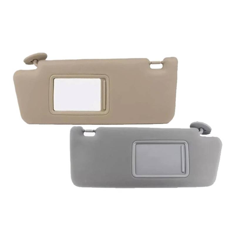 Auto Visier Sonnenschutz Sonnenschutz Grau/Beige Sonnenblende Für Toyota Für Tacoma 2005-2014 Front Sonnenblende Abdeckung Schild Schatten Mit Spiegel Abdeckung 74320-35C10 Sonnenblende(Beige A Pair) von FRVVPL