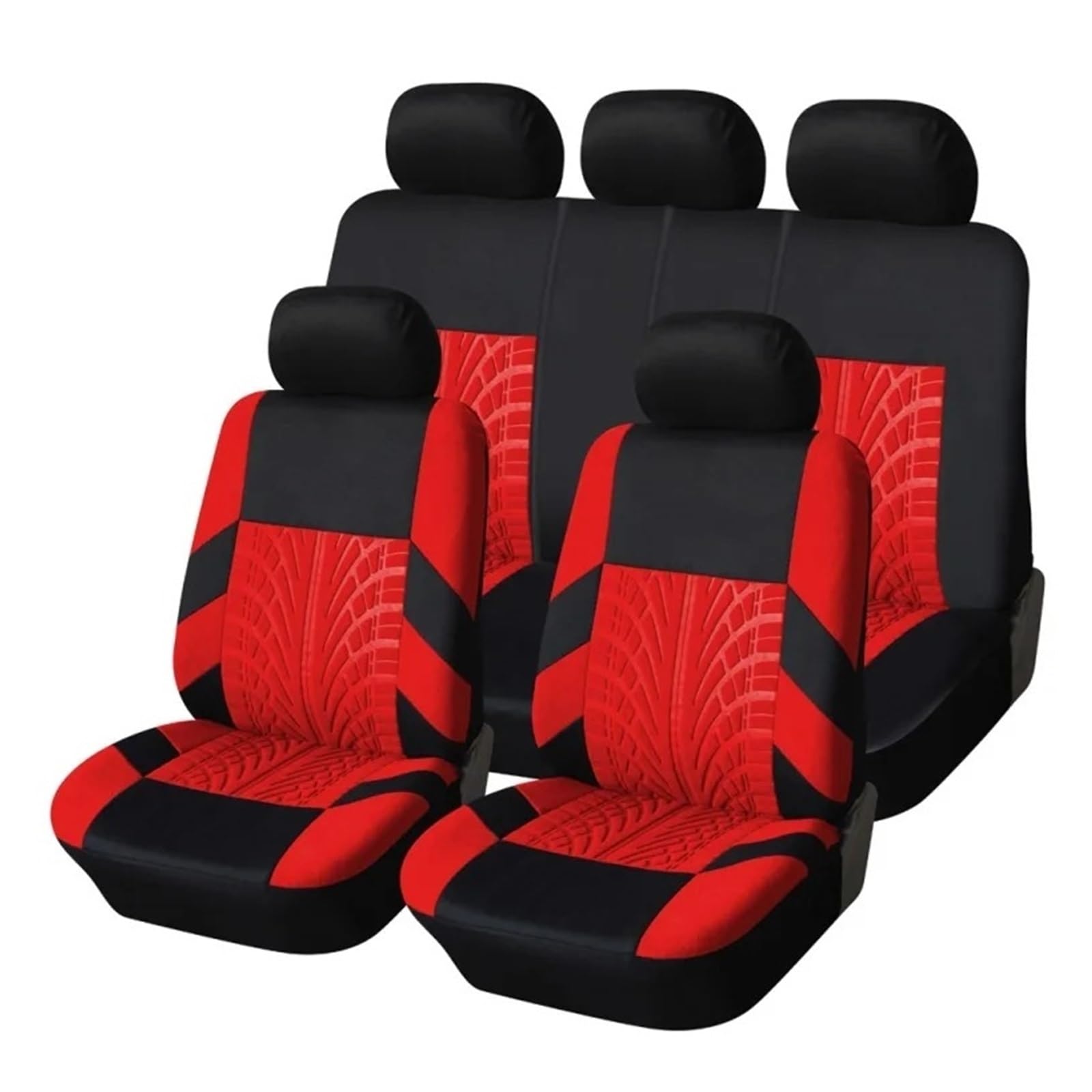 Autositzbezüge 1-teilig/2-teilig/Komplettset Autositzbezüge Vorne Und Hinten Geteilter Sitzbankschutz Universell Für Auto/SUV Für Peugeot 406 Sitzschutz Auto Schonbezüge(Full Set RED) von FRVVPL