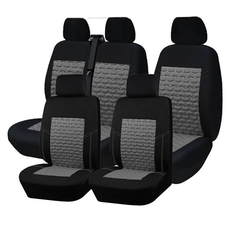 Autositzbezüge 2 + 1 Universal 4mm Schwamm Sitzbezüge Für Die Meisten Van LKW Für FIAT Für Ducato Auto Sitz Schutz Auto Schonbezüge(AD9509-Gray-Set) von FRVVPL