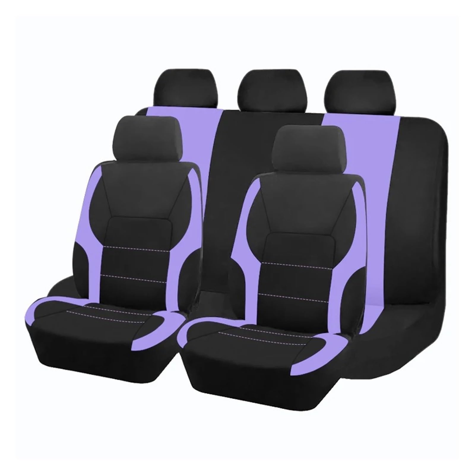 Autositzbezüge Autositzschutz Sport Universal Polyester Autositzbezug Set Für Die Meisten Autos Auto Schonbezüge(TypeB Purple 5 Seat) von FRVVPL