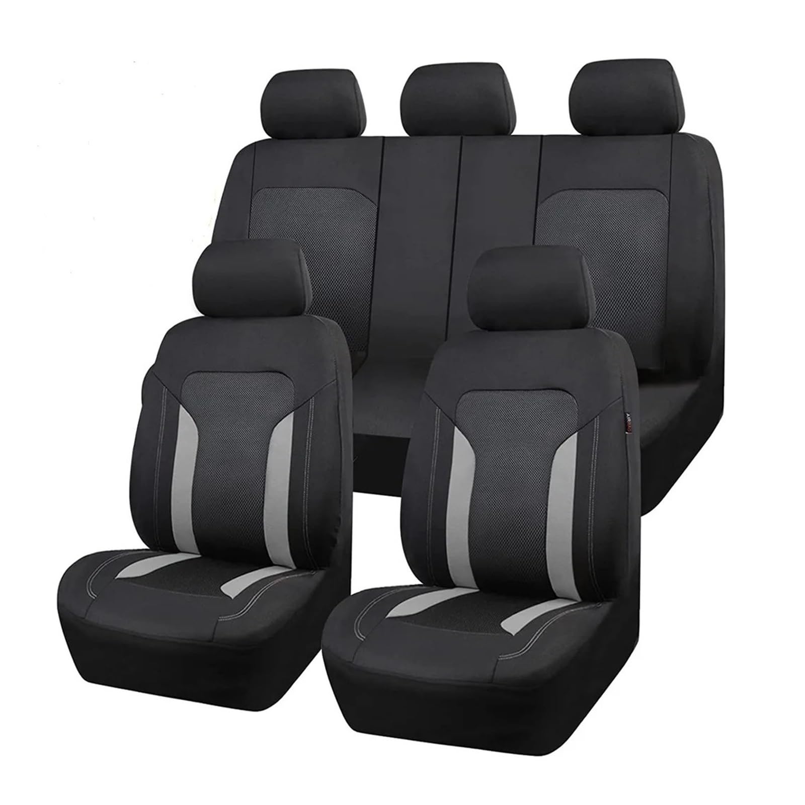 Autositzbezüge Autositzschutz Universal Netz Autositzbezug-Set Für Die Meisten Autos SUV LKW Van Mit Reißverschluss Airbag-kompatibel Auto Schonbezüge(Gray 5 Seat Set) von FRVVPL