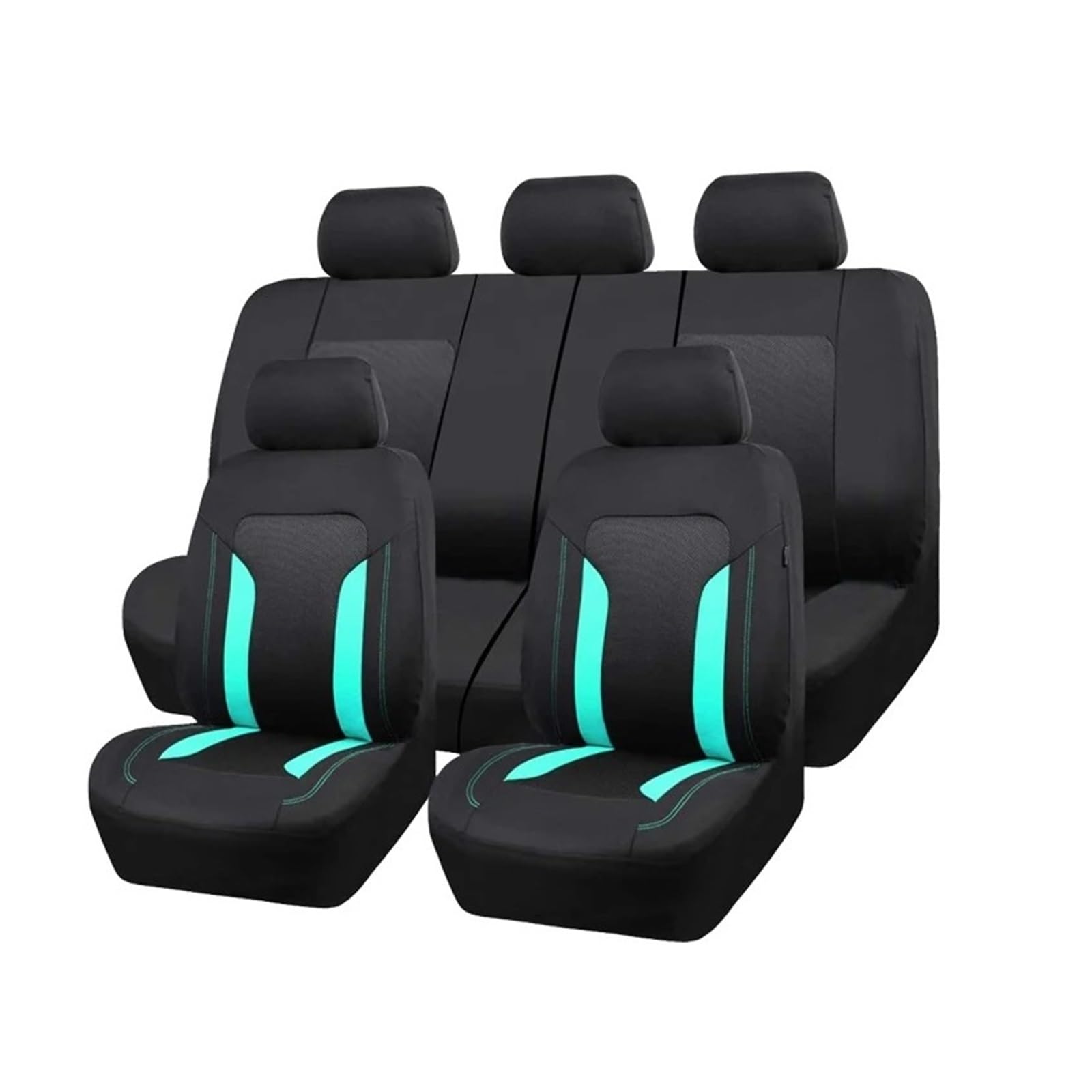 Autositzbezüge Autositzschutz Universal Netz Autositzbezug-Set Für Die Meisten Autos SUV LKW Van Mit Reißverschluss Airbag-kompatibel Auto Schonbezüge(Light Blue 5 seat) von FRVVPL