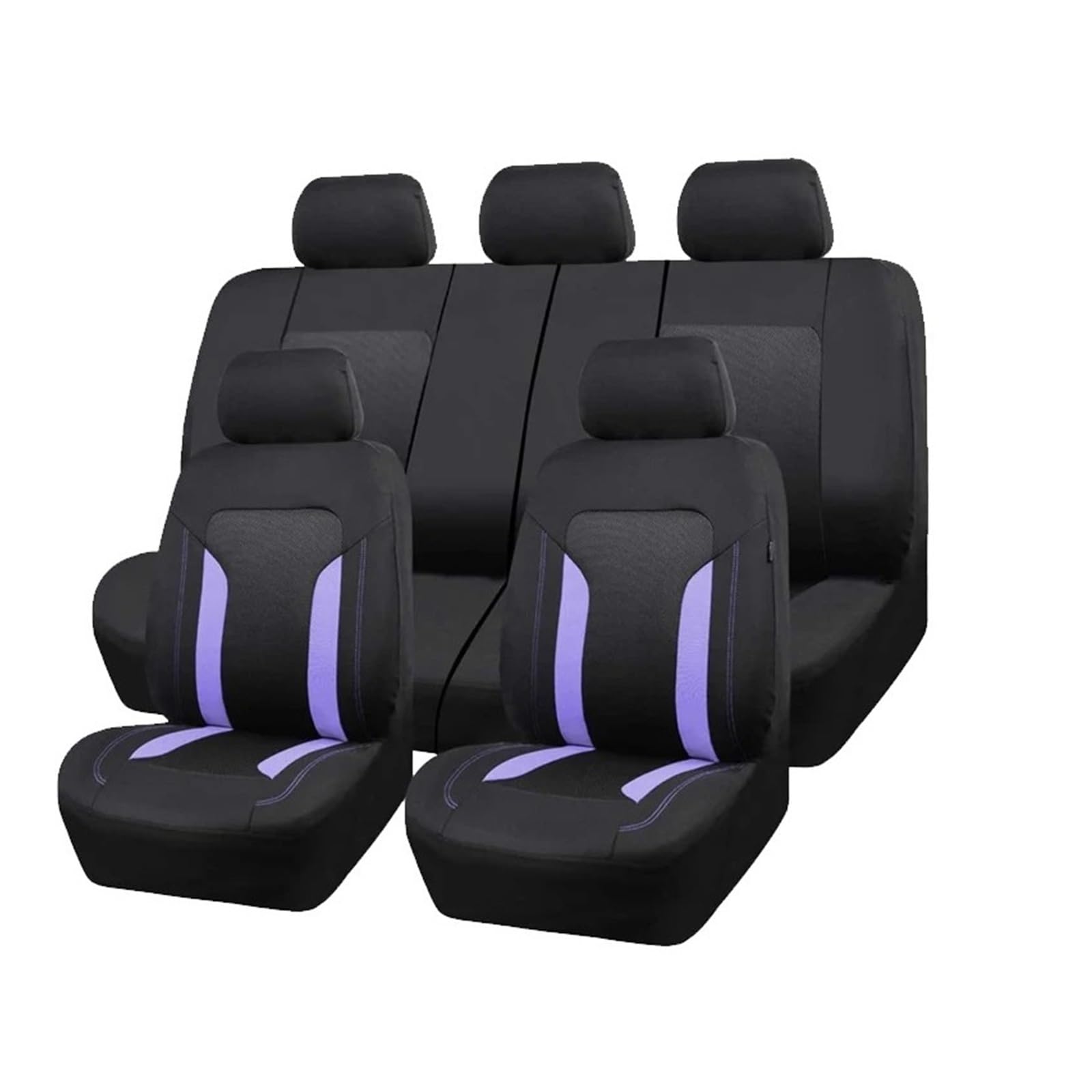 Autositzbezüge Autositzschutz Universal Netz Autositzbezug-Set Für Die Meisten Autos SUV LKW Van Mit Reißverschluss Airbag-kompatibel Auto Schonbezüge(Purple 5 seat Set) von FRVVPL