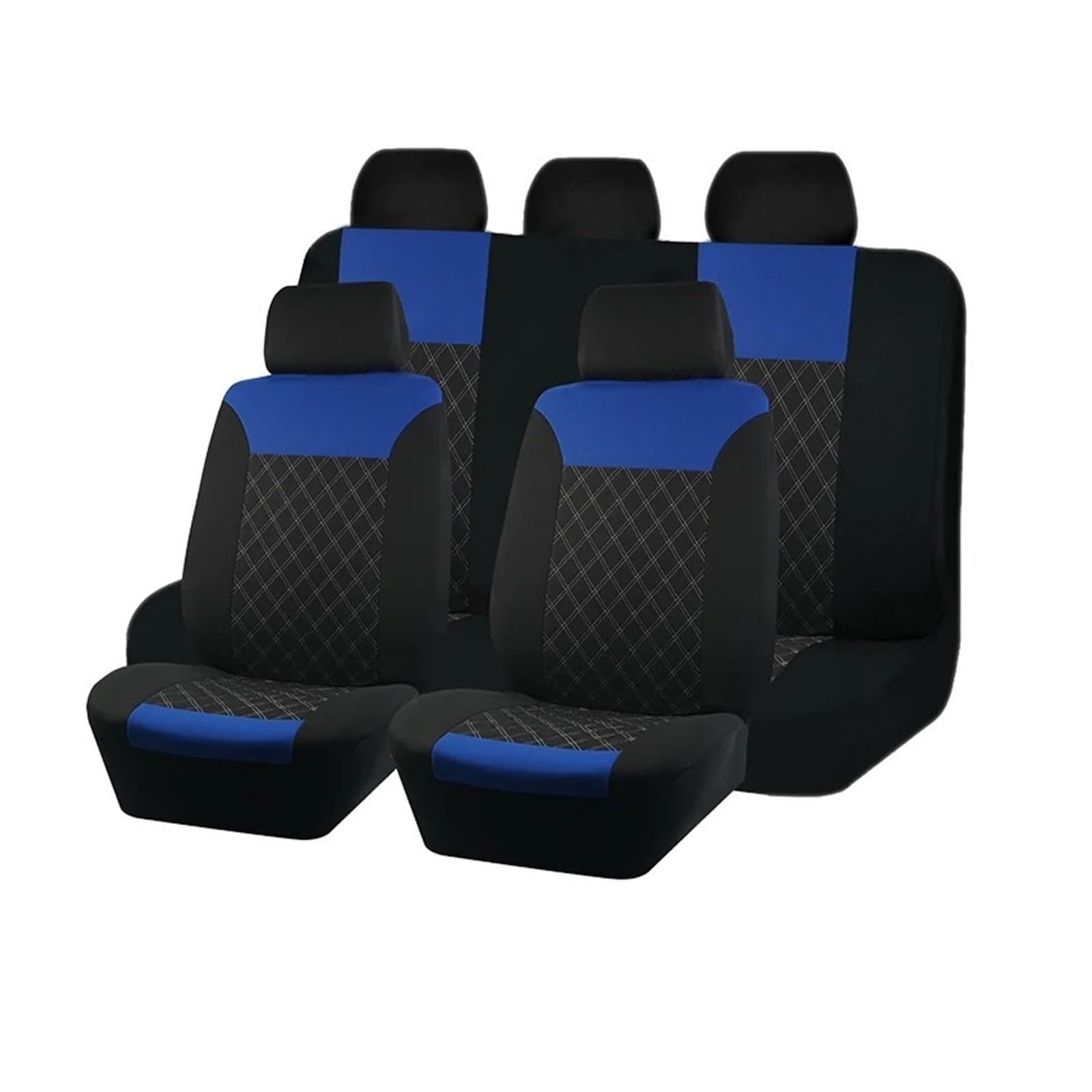 Autositzbezüge Polyester Autositzbezüge Universalgröße Sportliches Design Sitzkissen Für Die Meisten Autos SUV LKW Van Autositzschutz Auto Schonbezüge(Full Set Blue) von FRVVPL