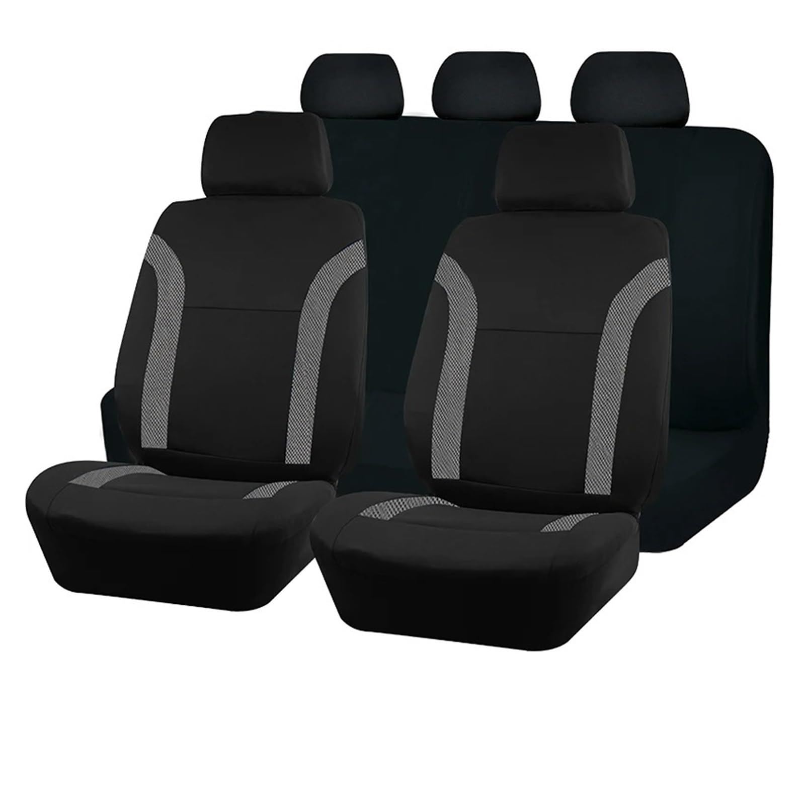 Autositzbezüge Sport Universal Polyester Autositzbezug-Set Für Die Meisten Autos Unifarbener Stoff Zweifarbig Stilvoll Autositzschutz Auto Schonbezüge(TypeA Gray 5 seat) von FRVVPL