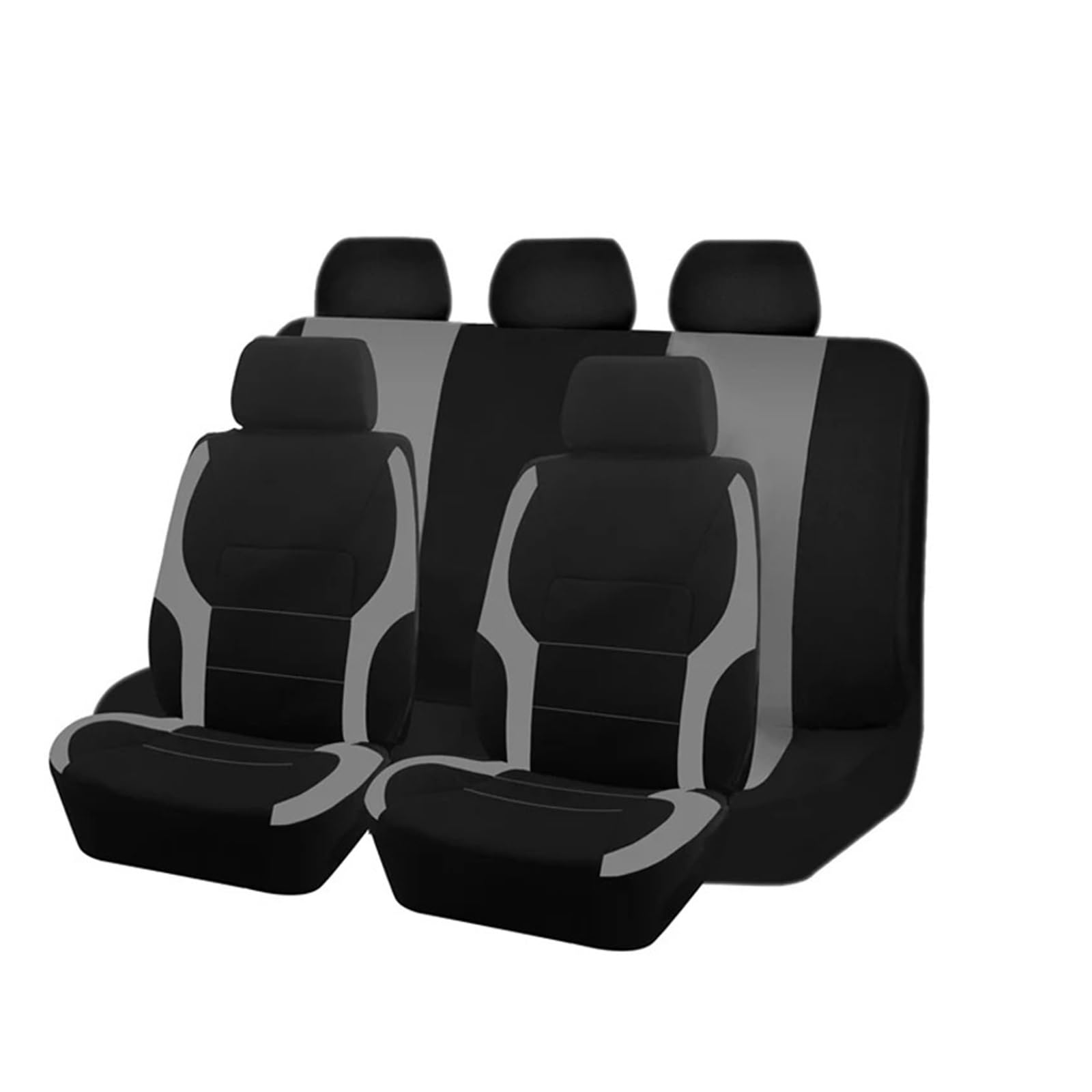 Autositzbezüge Sport Universal Polyester Autositzbezug-Set Für Die Meisten Autos Unifarbener Stoff Zweifarbig Stilvoll Autositzschutz Auto Schonbezüge(TypeB Grey 5 seat) von FRVVPL