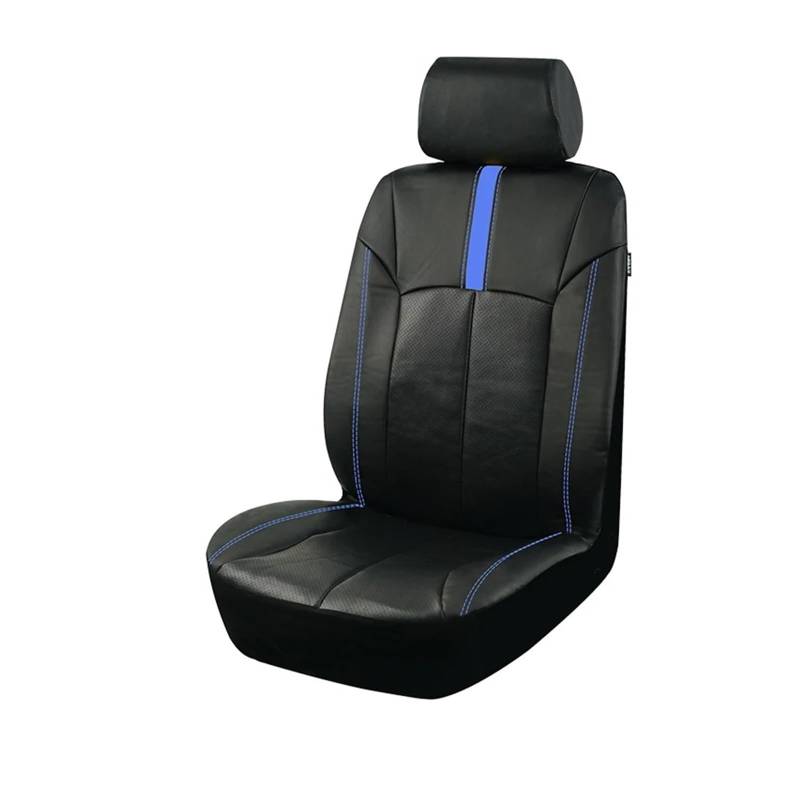 Autositzbezüge Sportlich Racing Universal Leder Autositzbezüge Set Für Die Meisten Autos SUV LKW Autozubehör Innenausstattung Auto Schonbezüge(1 Front Seat Blue) von FRVVPL