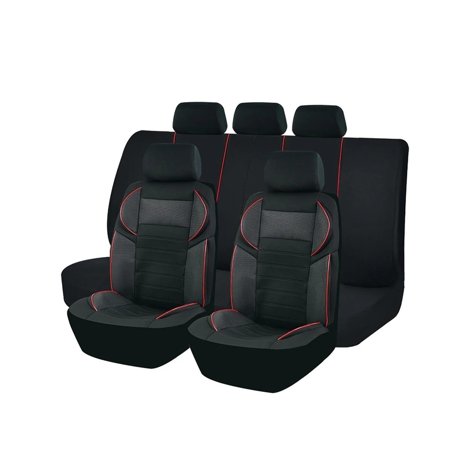 Autositzbezüge Universal 4mm Autositzbezüge Schwamm-Stil Für Die Meisten Autos SUV LKW Sitzbezüge Im Sportdesign Autositzschutz Auto Schonbezüge(Red 5 Seat) von FRVVPL