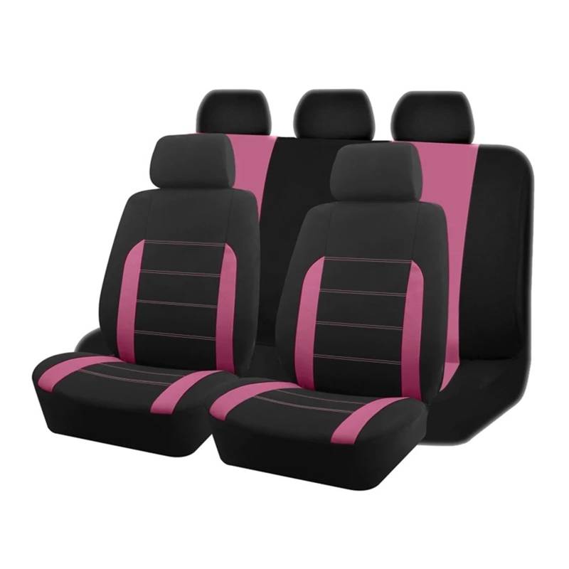 Autositzbezüge Universal Autositzbezüge Für Die Meisten Autos SUV LKW Polyestergewebe Sitzbezüge Für Autos Komplettset Innenausstattung Auto Schonbezüge(Pink 5 seat) von FRVVPL