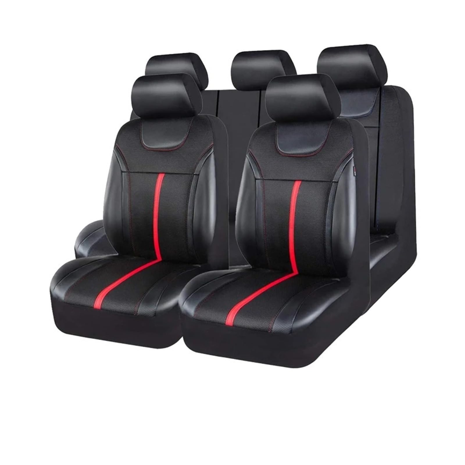 Autositzbezüge Universal-Autositzbezug-Set Aus PU-Leder Und Netzstoff Für Die Meisten Auto- SUV- Van- Und LKW-Sitzkissen Autositzschutz Auto Schonbezüge(5 seat Red) von FRVVPL