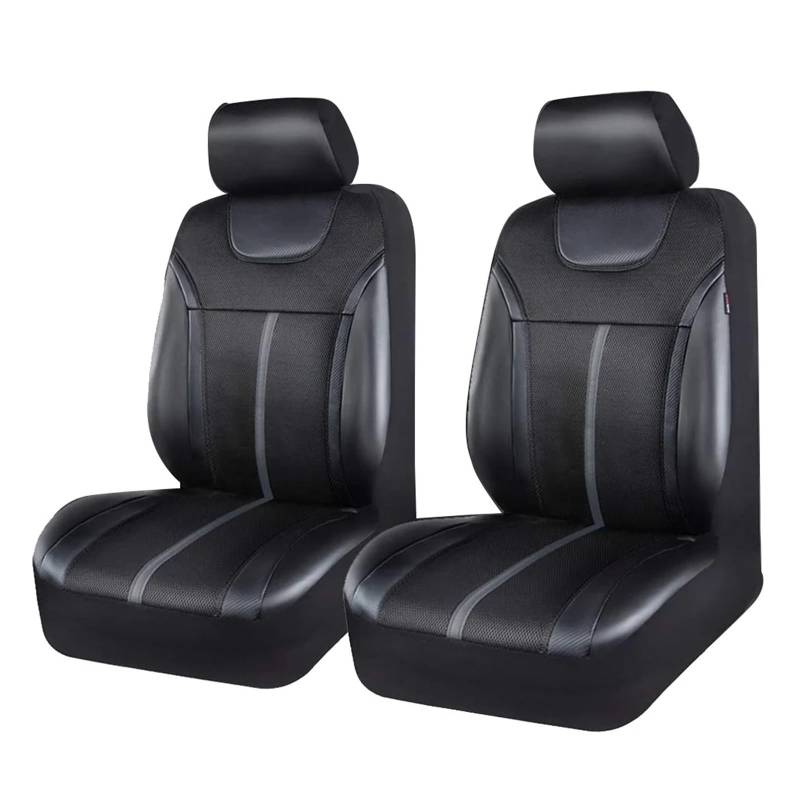 Autositzbezüge Universal Leder Und Mesh Stoff Auto Sitzbezüge Leder Set Für Die Meisten Auto SUV LKW Van Auto Zubehör Innen Auto Schonbezüge(2 Front seat) von FRVVPL