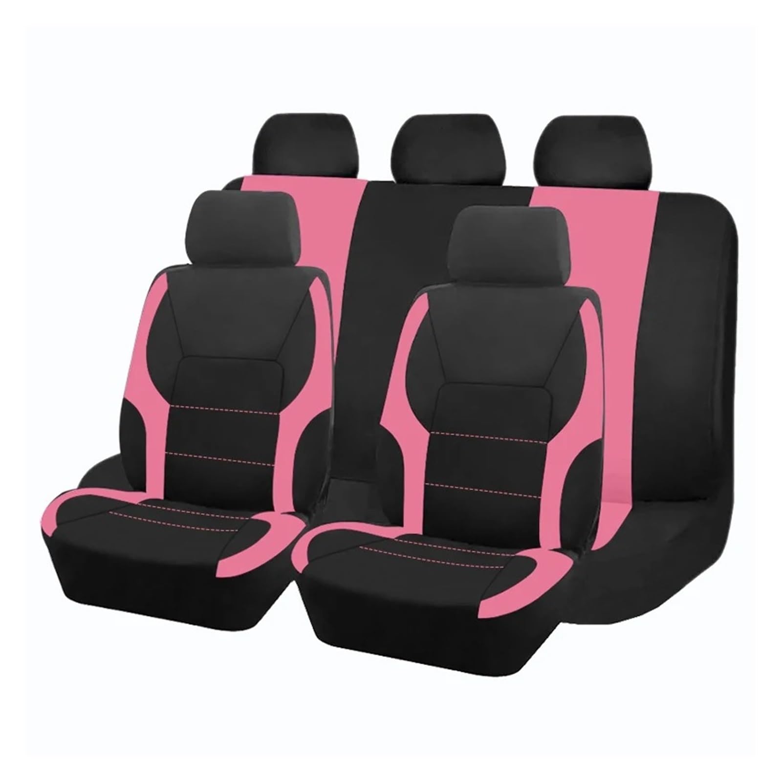 Autositzbezüge Universal Polyester Autositzbezüge Sportliches Design Für Die Meisten Autos SUV LKW Ganzjahreszeiten Autositzschutz Auto Schonbezüge(Pink 5 seat) von FRVVPL